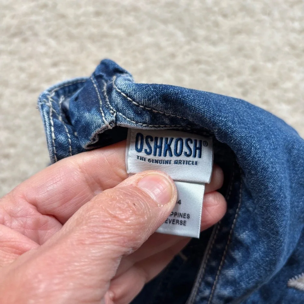 OshKosh B'gosh Kids Denim Overalls‎ Dress Classic Blue Jean Size 4